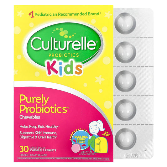 Culturelle Kids Purely Probiotics Chewables, Bursting Berry, 30 Tablets