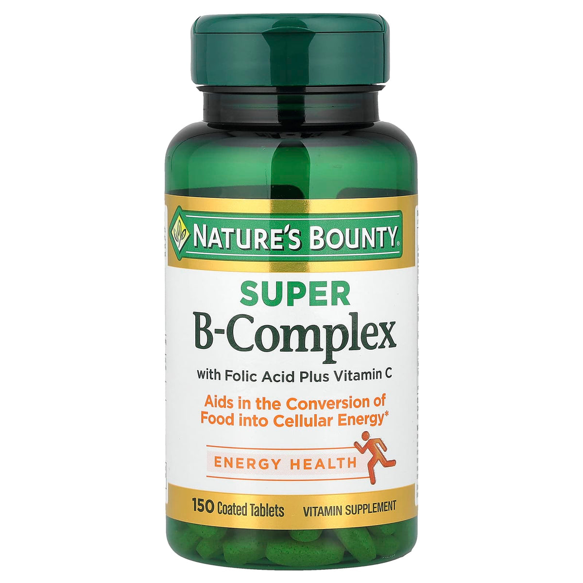 Nature's Bounty Super B-Complex with Folic Acid + Vitamin C, 150 Coated Tablets