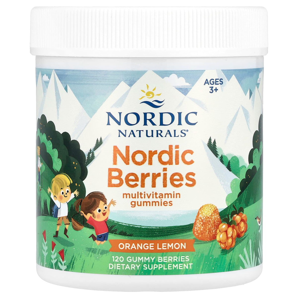 Nordic Naturals Nordic Berries Multivitamin, Ages 3+, Orange Lemon, 120 Gummies — product view