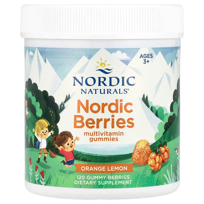 Nordic Naturals Nordic Berries Multivitamin, Ages 3+, Orange Lemon, 120 Gummies