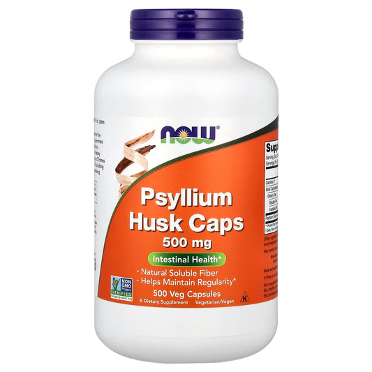 NOW Foods Psyllium Husk Caps, 500 mg, 500 Veg Capsules
