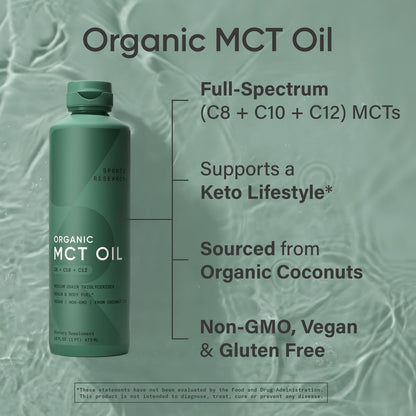Sports Research Organic MCT Oil, C8 + C10 + C12, 16 fl oz (473 ml) - view 4