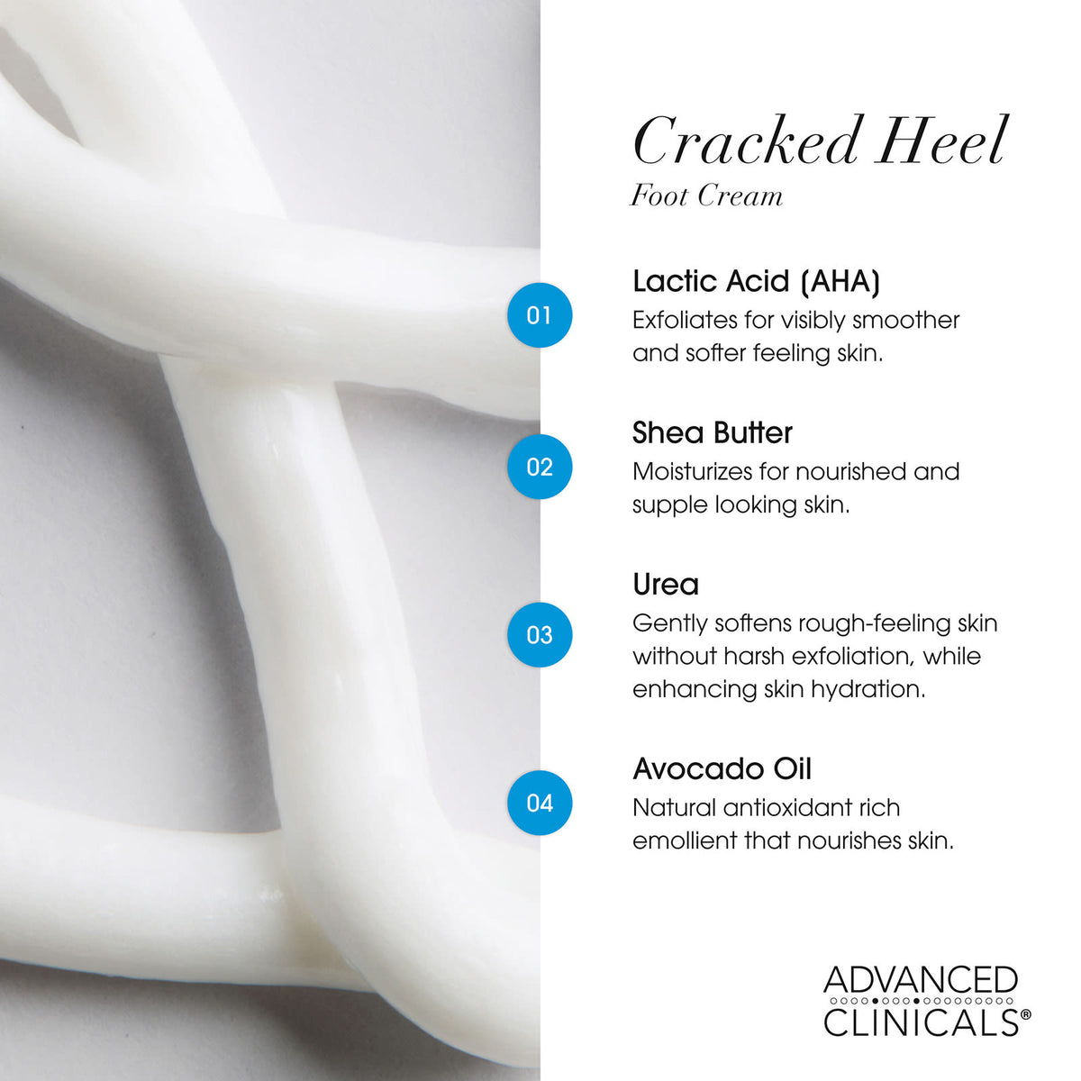 Advanced Clinicals Cracked Heel Rough Spot Cream 237 ml (8 fl oz) - view 5