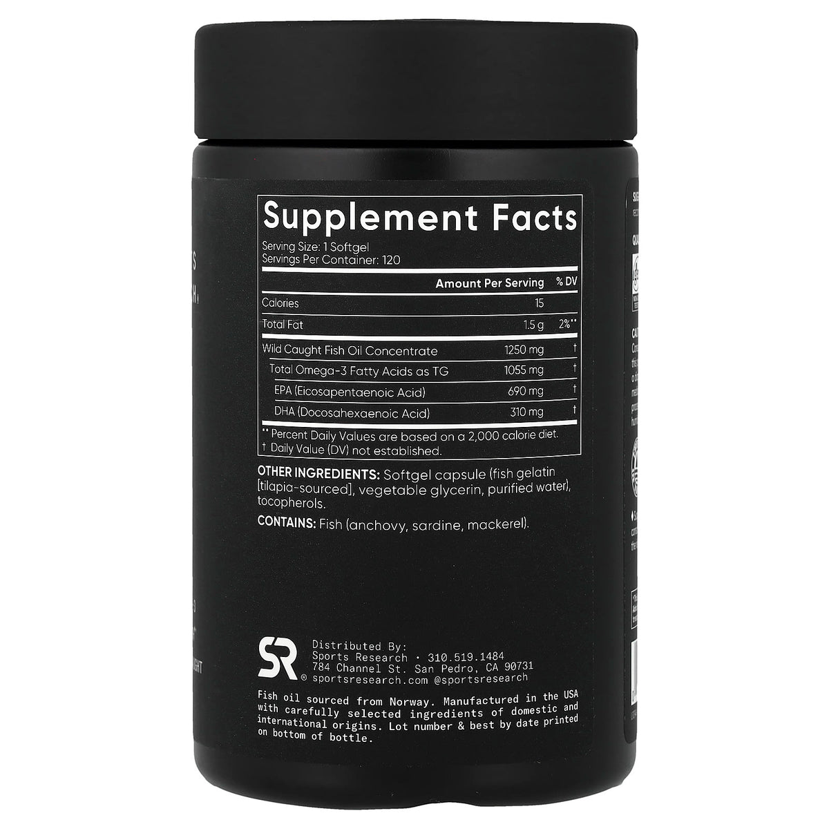 Sports Research Omega-3 Fish Oil Triple Strength, 120 Softgels - view 2