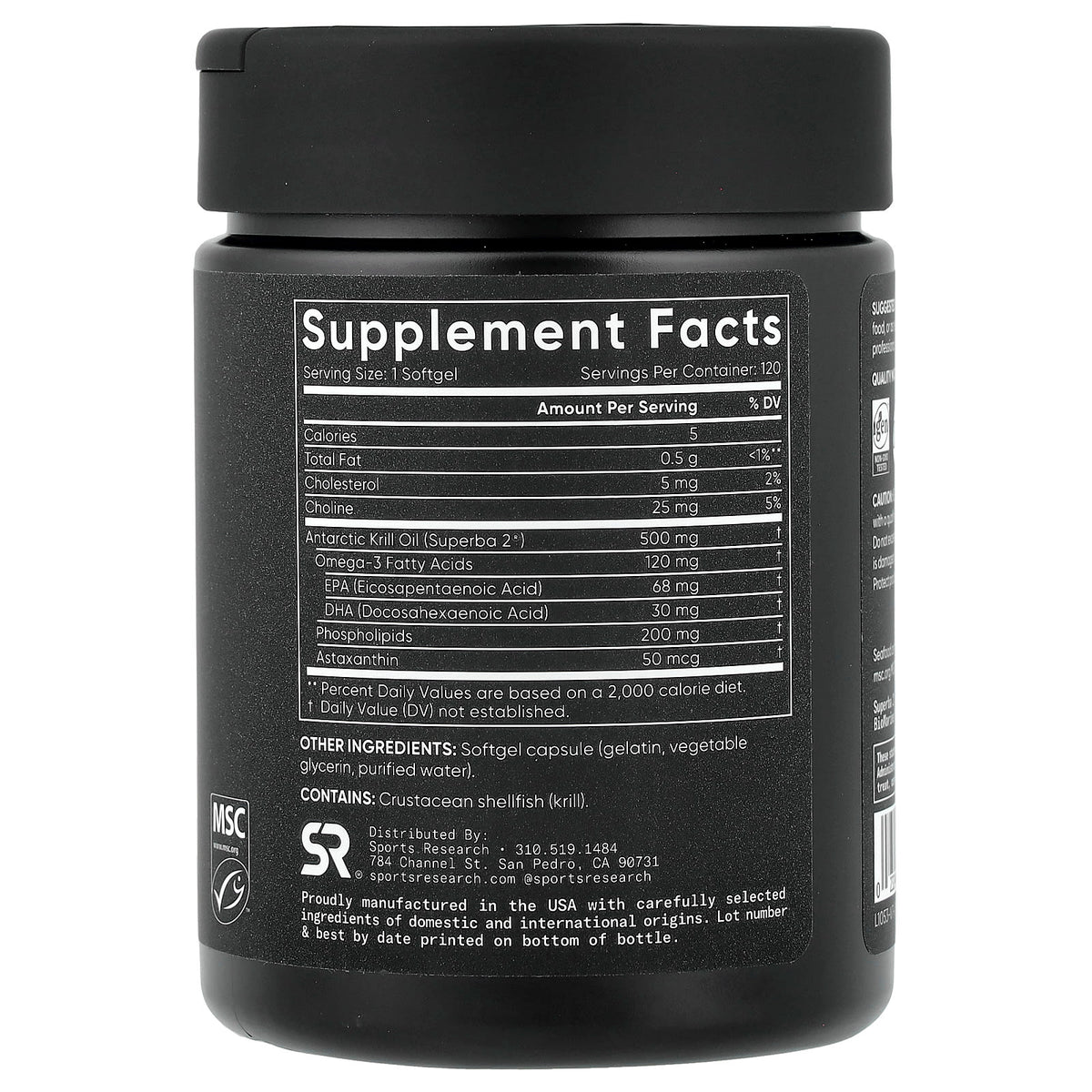 Sports Research Omega-3 Krill Oil Mini-Gels, 120 Softgels — alternate product view