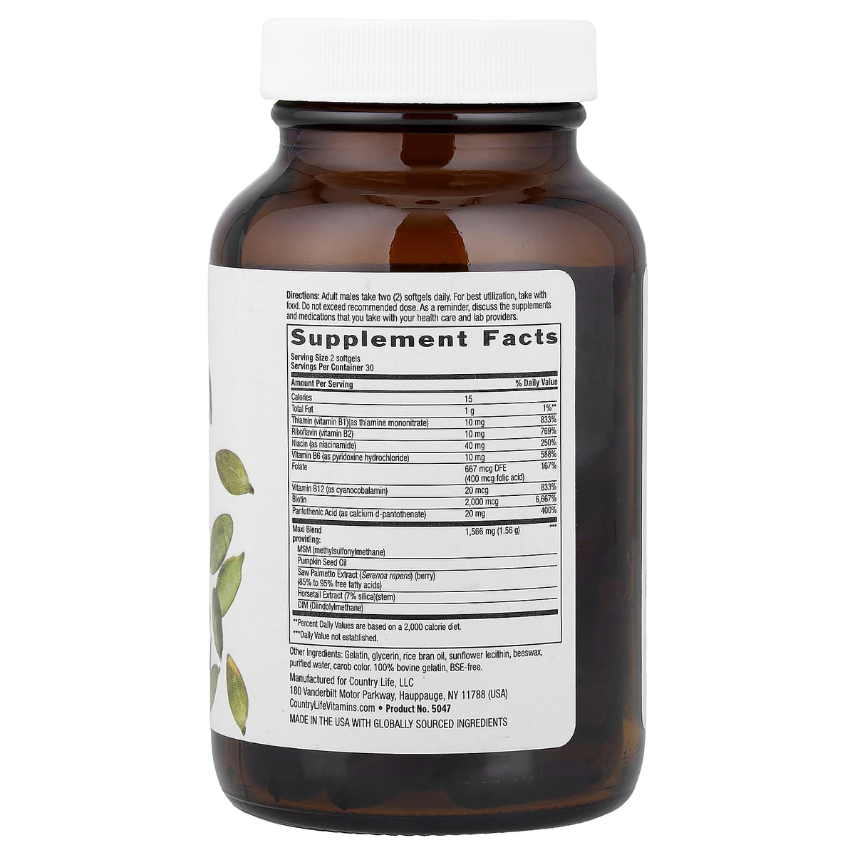 Country Life Maxi-Hair for Men, 60 Softgels - view 2