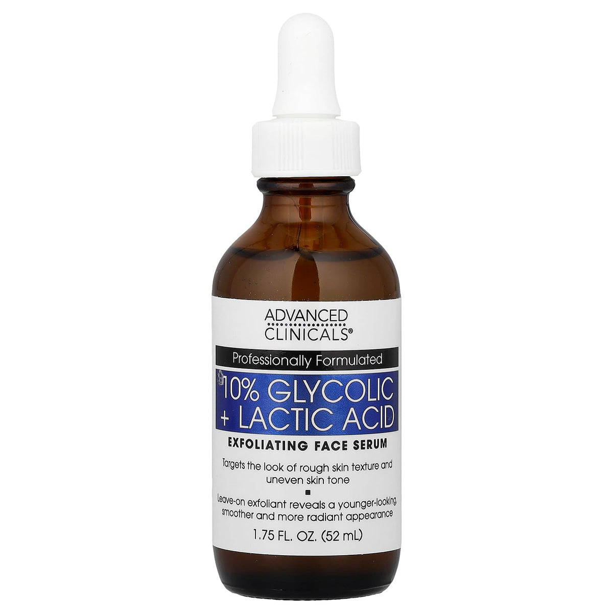 Advanced Clinicals 10% Glycolic + Lactic Acid Serum 52 ml (1.75 fl oz) — product view