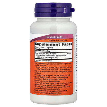 NOW Foods Royal Jelly, 60 Capsules (500 mg per Capsule) - view 2
