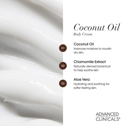 Advanced Clinicals Coconut Oil Moisturising Cream 454 g (16 oz) - view 6