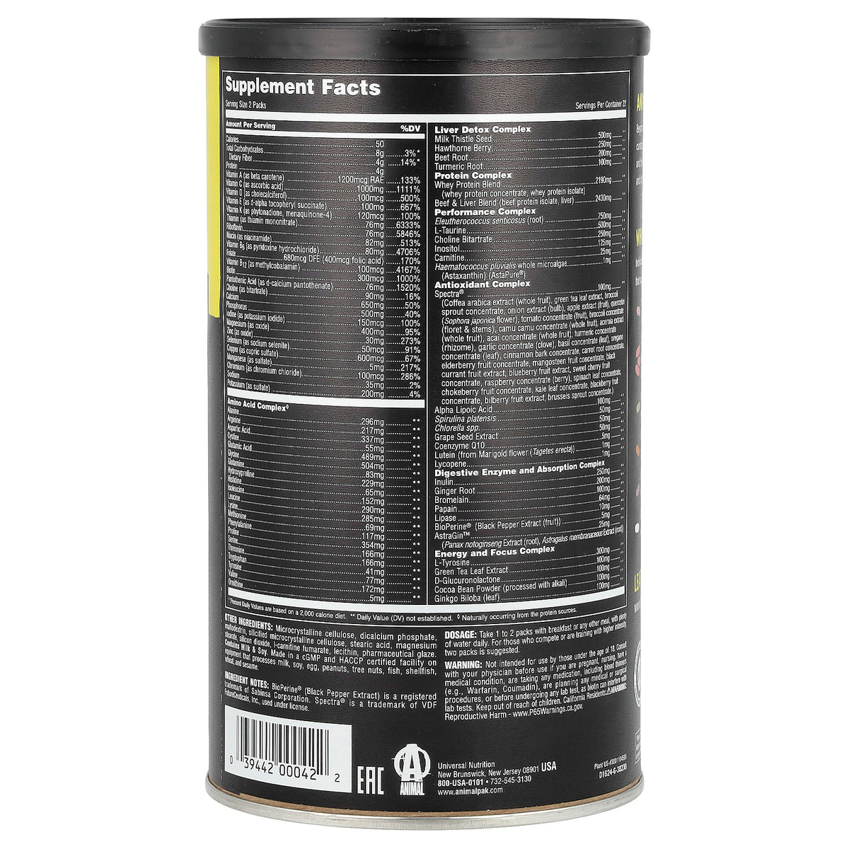 Animal PAK Ultimate Foundation, 44 Packs - view 2