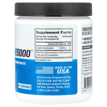 EVLution Nutrition Creatine5000, Unflavoured, 300 g (10.58 oz) - view 2