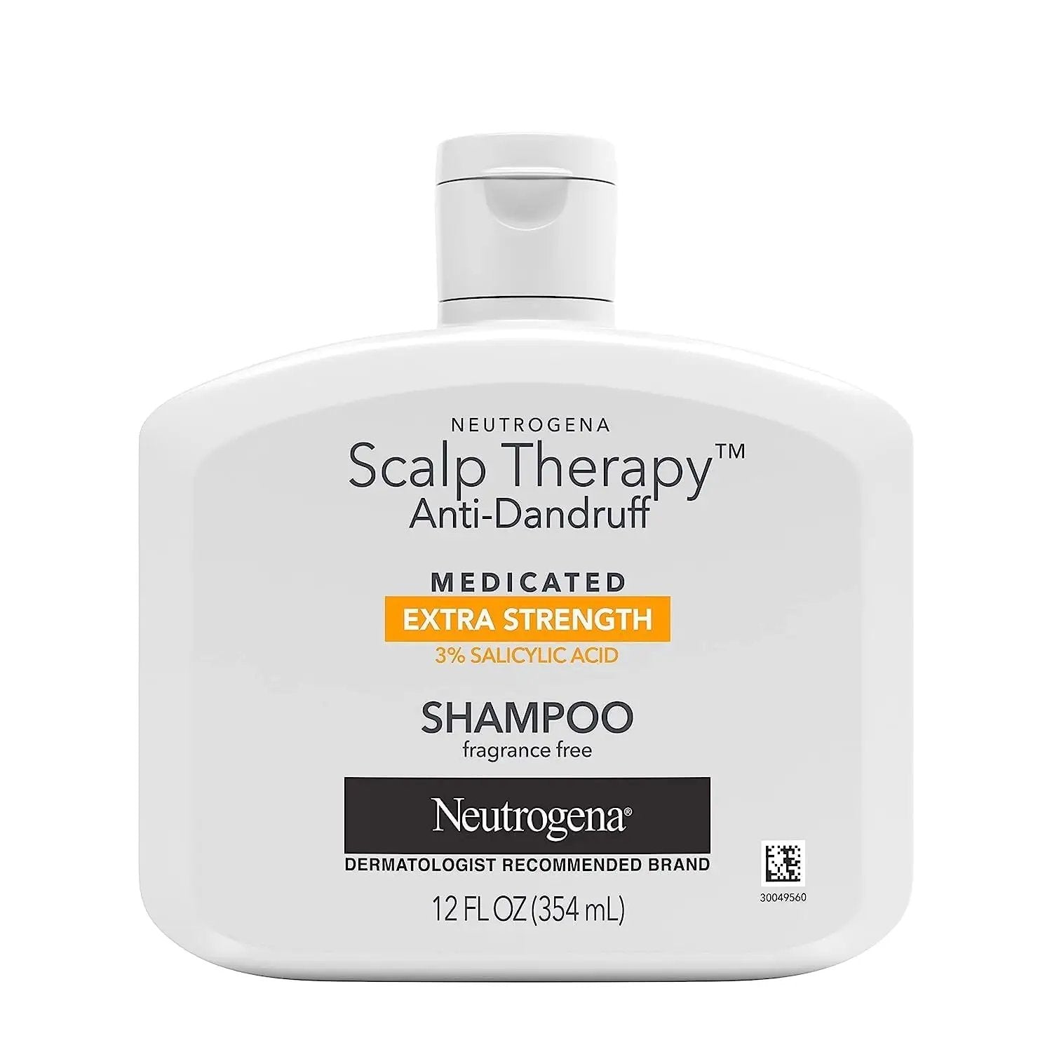 Neutrogena Scalp Therapy Anti-Dandruff Shampoo Extra Strength, with 3% Salicylic Acid, Fragrance Free, 12 Fl Oz