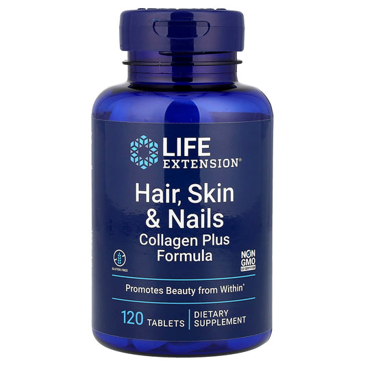 Life Extension Hair, Skin & Nails Collagen Plus Formula, 120 Tablets