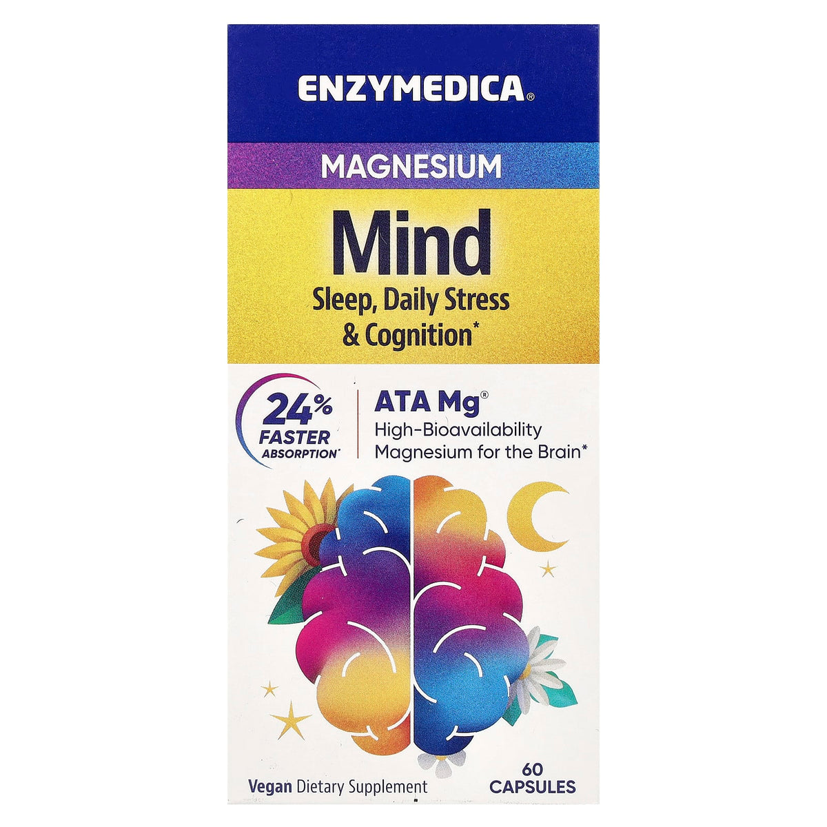 Enzymedica Magnesium Mind, 60 Capsules (350 mg per Capsule) — product view