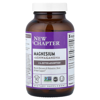New Chapter Magnesium + Ashwagandha, 90 Vegan Tablets - view 3