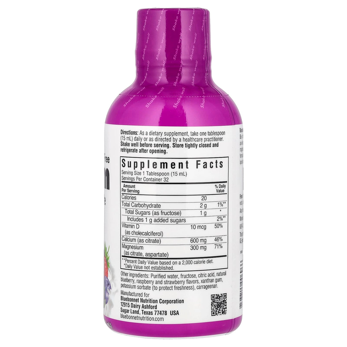Bluebonnet Liquid Calcium Magnesium Citrate & Vitamin D3 Mixed Berry 473 ml - view 2