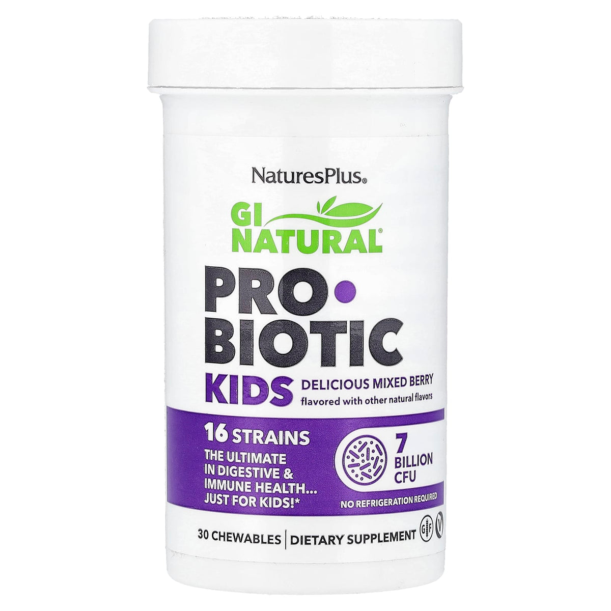 NaturesPlus GI Natural Probiotic Kids Mixed Berry 30 Chewables
