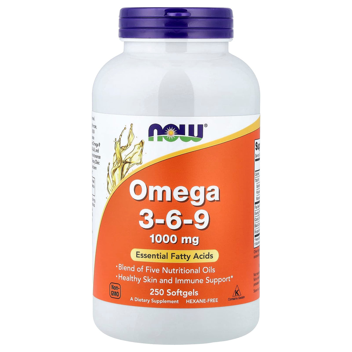 NOW Foods Omega 3-6-9, 250 Softgels — product view