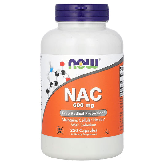 NOW Foods NAC 600 mg with Selenium, 250 Capsules