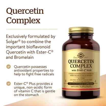 Solgar Quercetin Complex with Ester-C Plus, 100 Vegetable Capsules - view 5