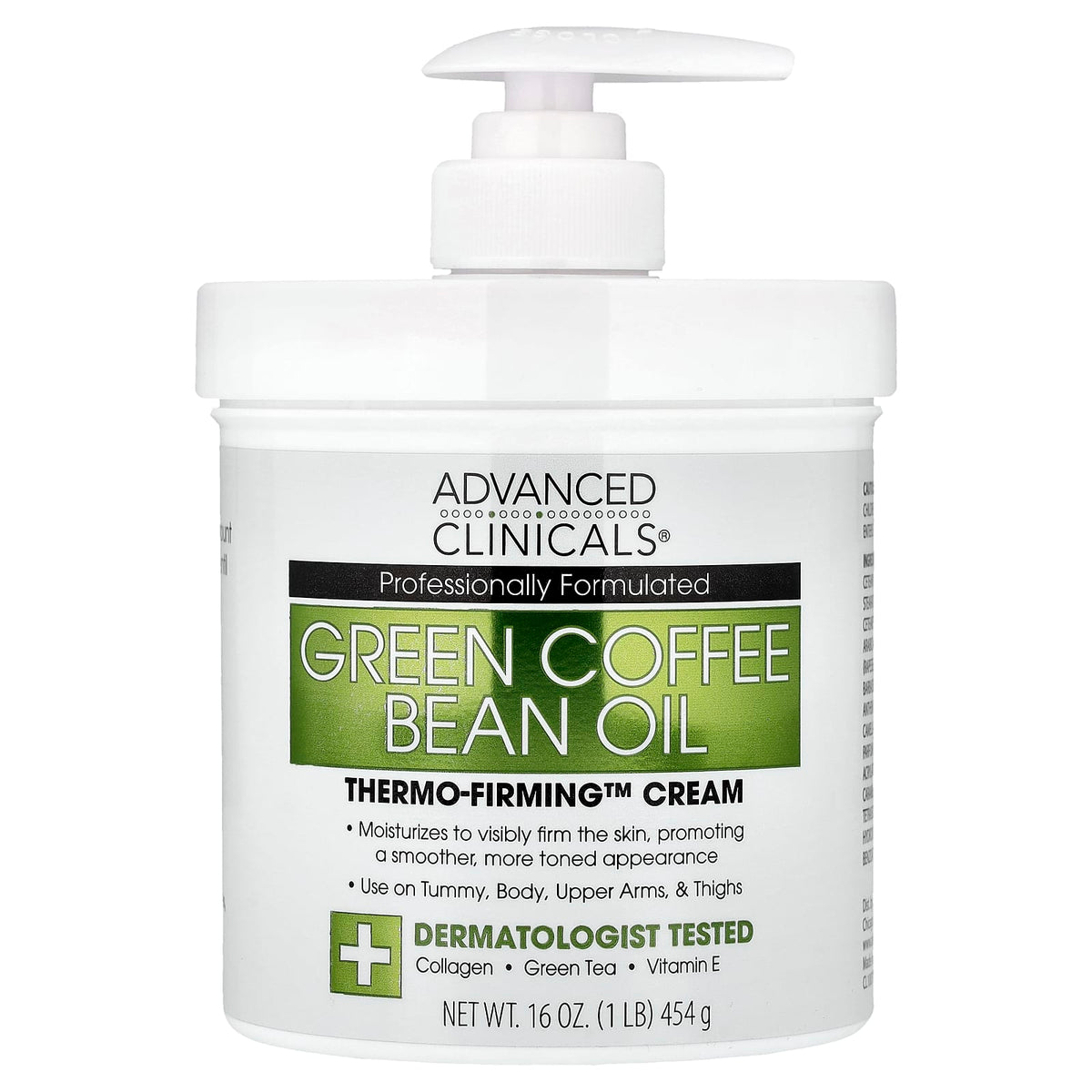 Advanced Clinicals Green Coffee Bean Oil Thermo-Firming Cream 454 g (16 oz) — product view