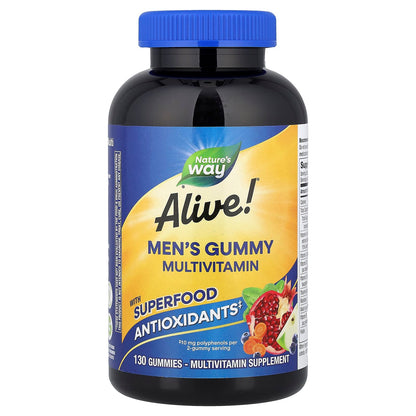 Nature's Way Alive! Men's Gummy Multivitamin, Fruit, 130 Gummies