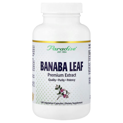 Paradise Herbs Banaba Leaf Extract, 250 mg, 180 Vegetarian Capsules