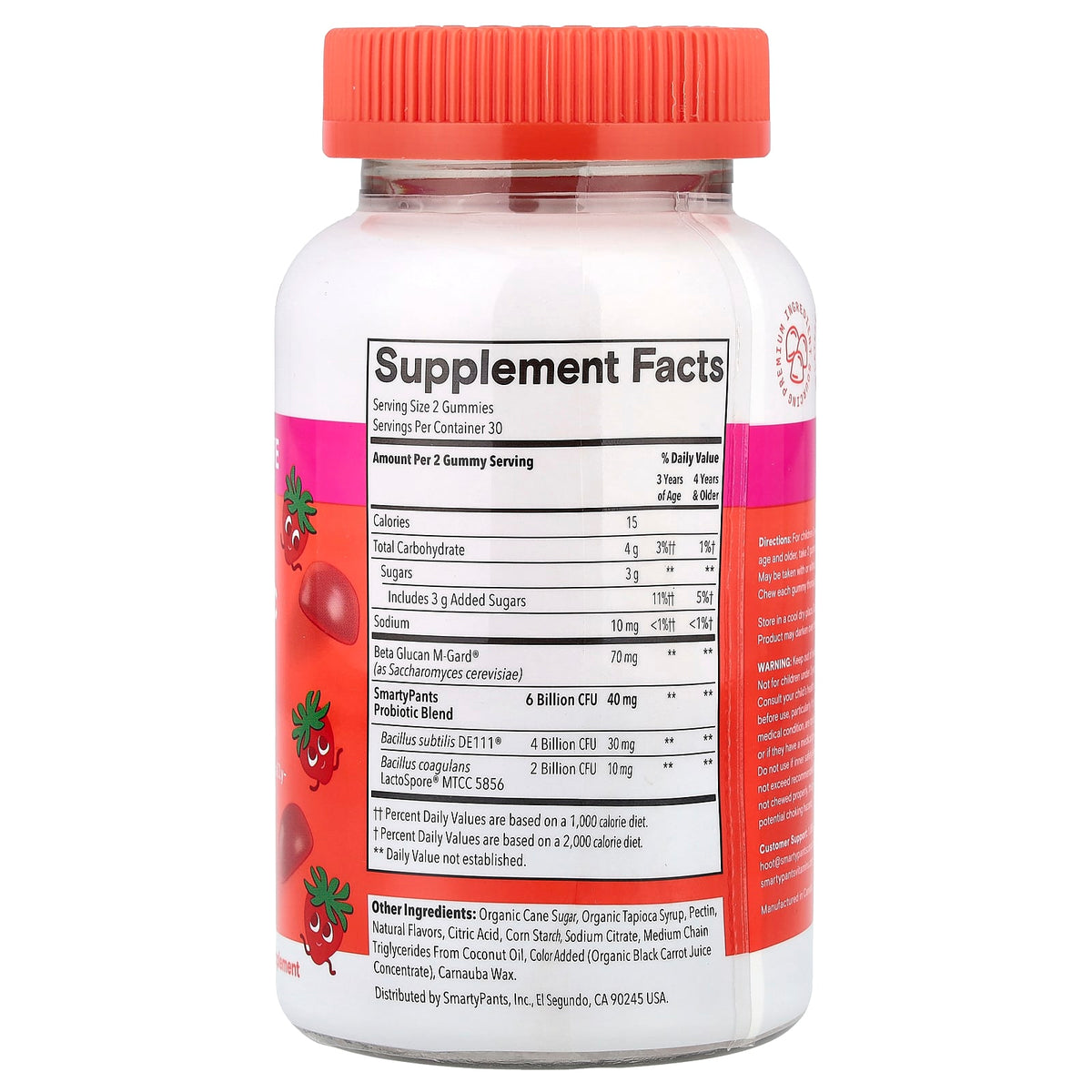 SmartyPants Kids Digestive Prebiotic & Probiotic Gummies, Strawberry, 60 Count - view 2