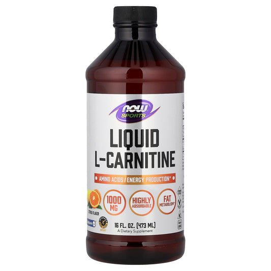 NOW Foods Sports Liquid L-Carnitine, Citrus, 473 ml (16 fl oz)