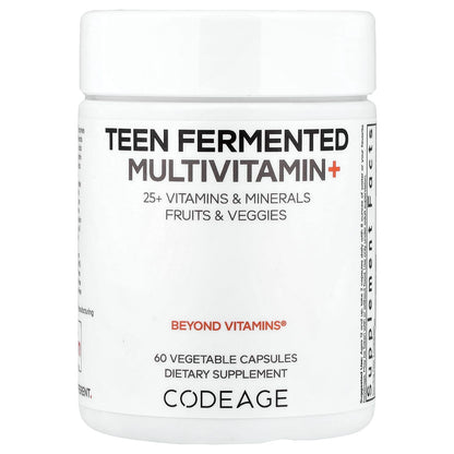 Codeage Teen Fermented Multivitamin+, 60 Vegetable Capsules