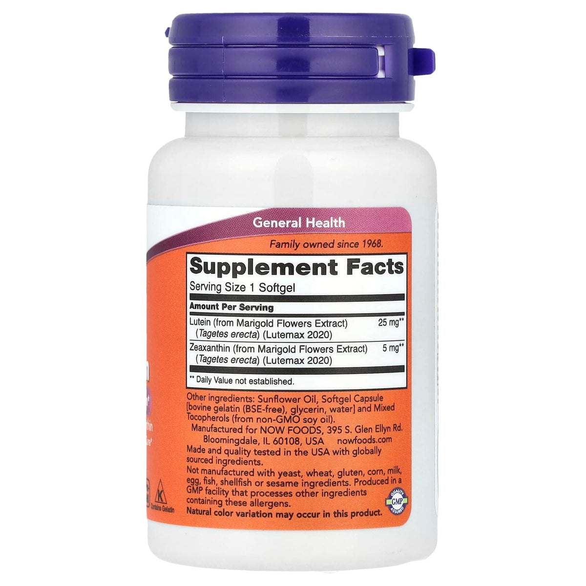 NOW Foods Lutein & Zeaxanthin, 120 Softgels - view 2