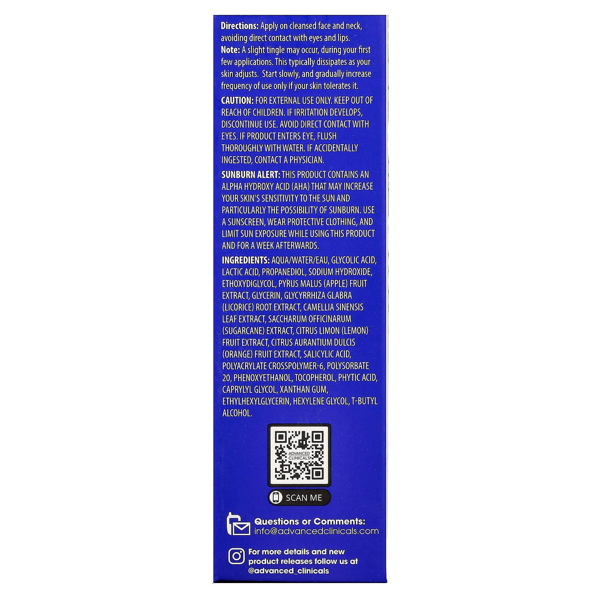 Advanced Clinicals 10% Glycolic + Lactic Acid Serum 52 ml (1.75 fl oz) - view 3
