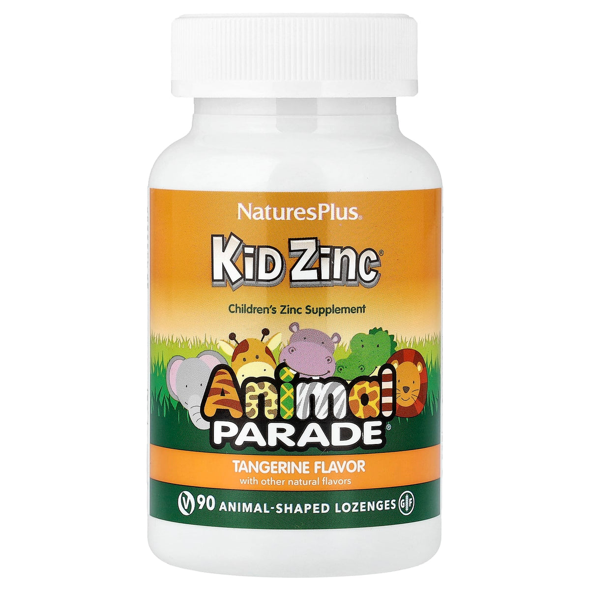 NaturesPlus Animal Parade Kid Zinc Tangerine 90 Animal-Shaped Lozenges