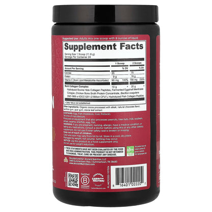 Ancient Nutrition Multi Collagen Protein, Chocolate, 283.2 g (10 oz) - view 2