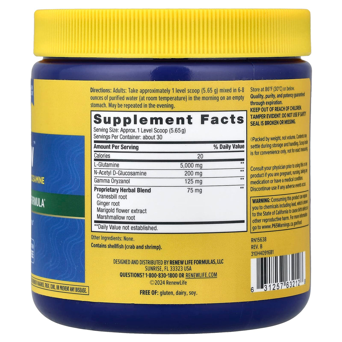 Renew Life IntestiNew Intestinal Lining Support Formula 169.5 g (6 oz) — alternate product view