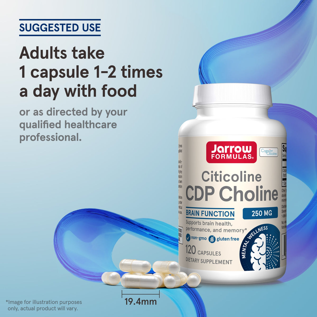Jarrow Formulas Citicoline CDP Choline, 250 mg, 120 Capsules - view 5