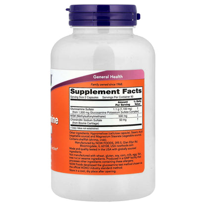 NOW Foods Glucosamine & MSM, 180 Capsules - view 2