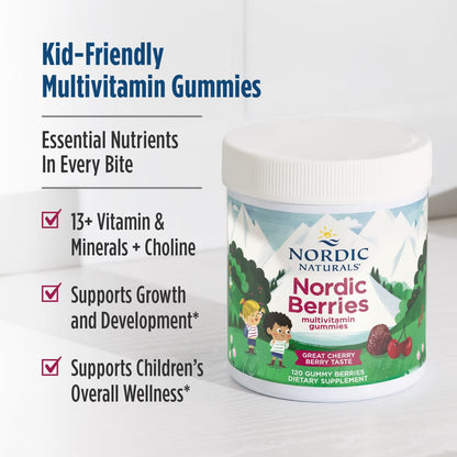 Nordic Naturals Nordic Berries Multivitamin, Cherry Berry, Ages 3+, 120 Gummies - view 3