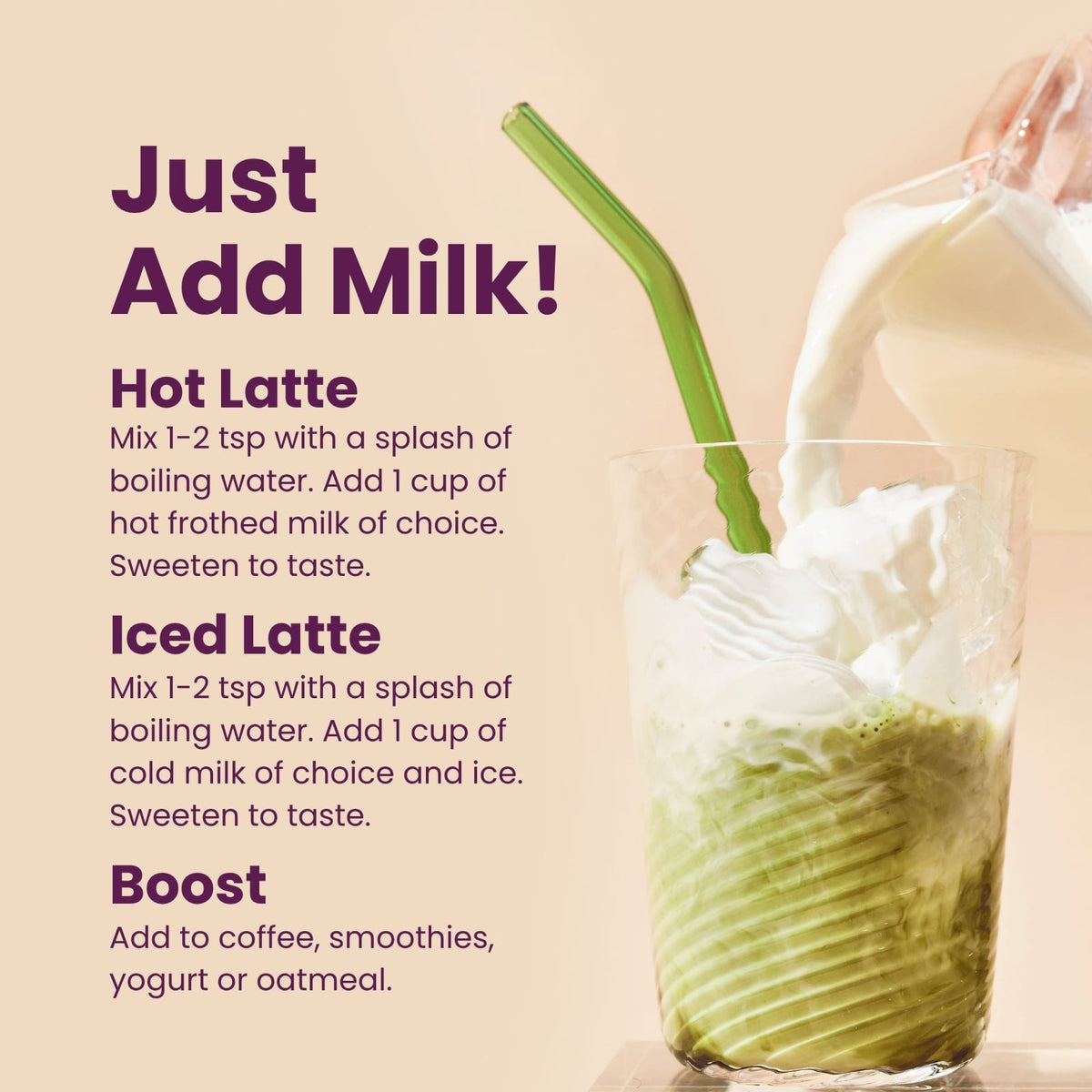Blume Superfood Latte, Matcha Coconut, 100 g (3.5 oz) - view 5
