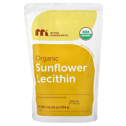 Micro Ingredients Organic Sunflower Lecithin Powder, 454 g (1 lb)