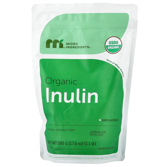Micro Ingredients Organic Inulin Powder Unflavoured 500 g (1.1 lb)
