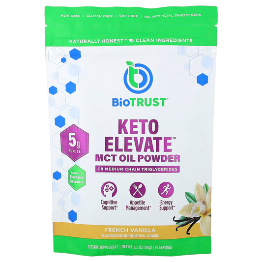 BioTRUST Keto Elevate MCT Oil Powder French Vanilla 181 g (6.3 oz)