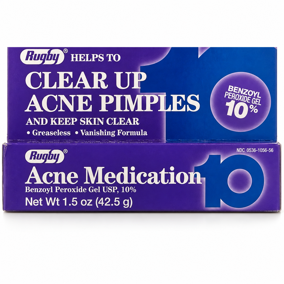 Rugby Acne Gel 10% Benzoyl Peroxide 1.5 oz (42.5 g)