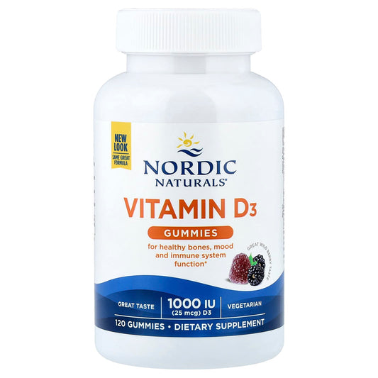 Nordic Naturals Vitamin D3 Gummies, Wild Berry, 120 Gummies