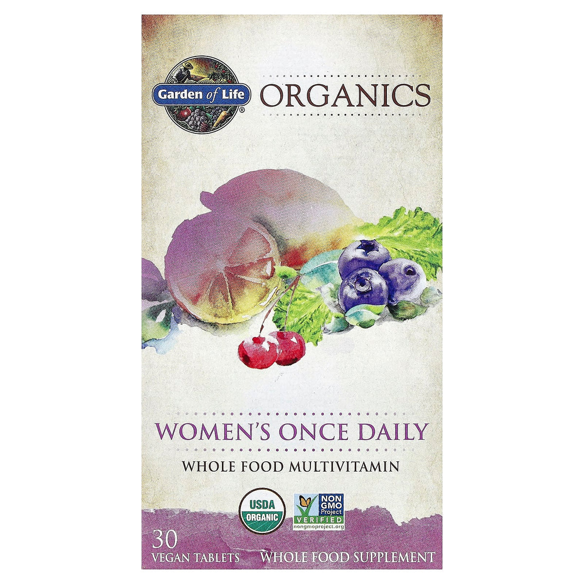 Garden of Life Organics Women's Once Daily Multivitamin, 30 Vegan Tablets — product view