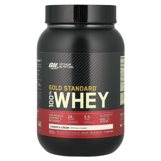 Optimum Nutrition Gold Standard 100% Whey, Cookies & Cream, 837 g (1.85 lb)