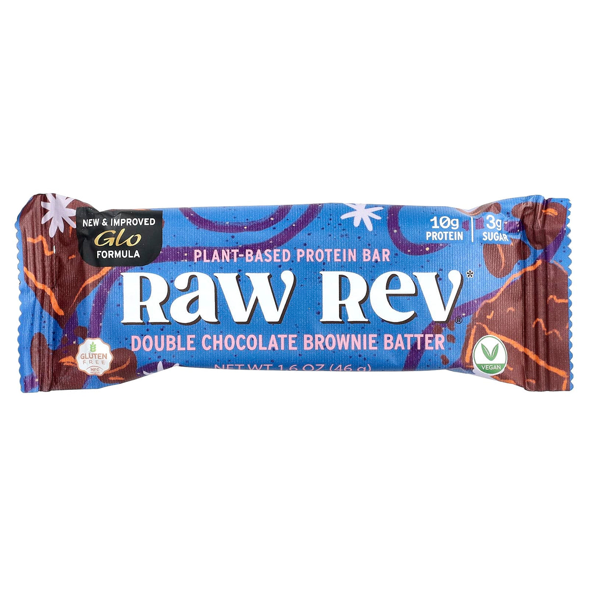 Raw Rev Plant-Based Protein Bars, Double Chocolate Brownie Batter, 12 x 46 g - view 3