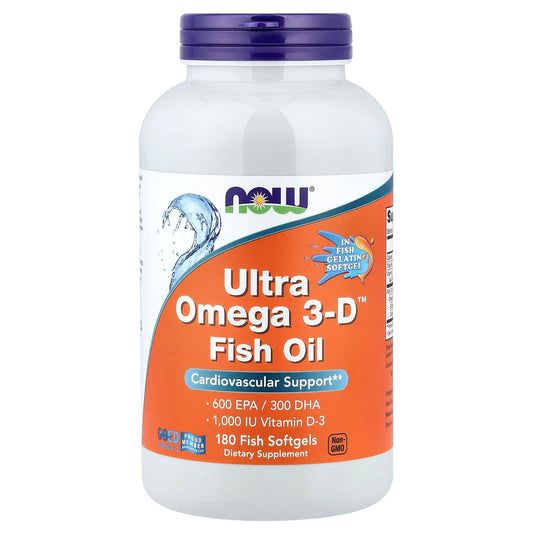 NOW Foods Ultra Omega 3-D Fish Oil 180 Fish Softgels