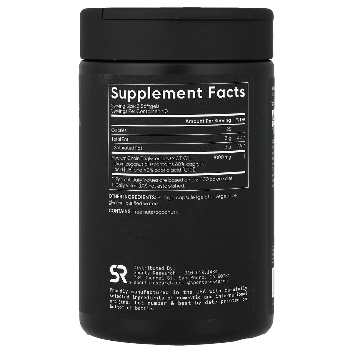 Sports Research MCT Oil, 1,000 mg, 120 Softgels — alternate product view