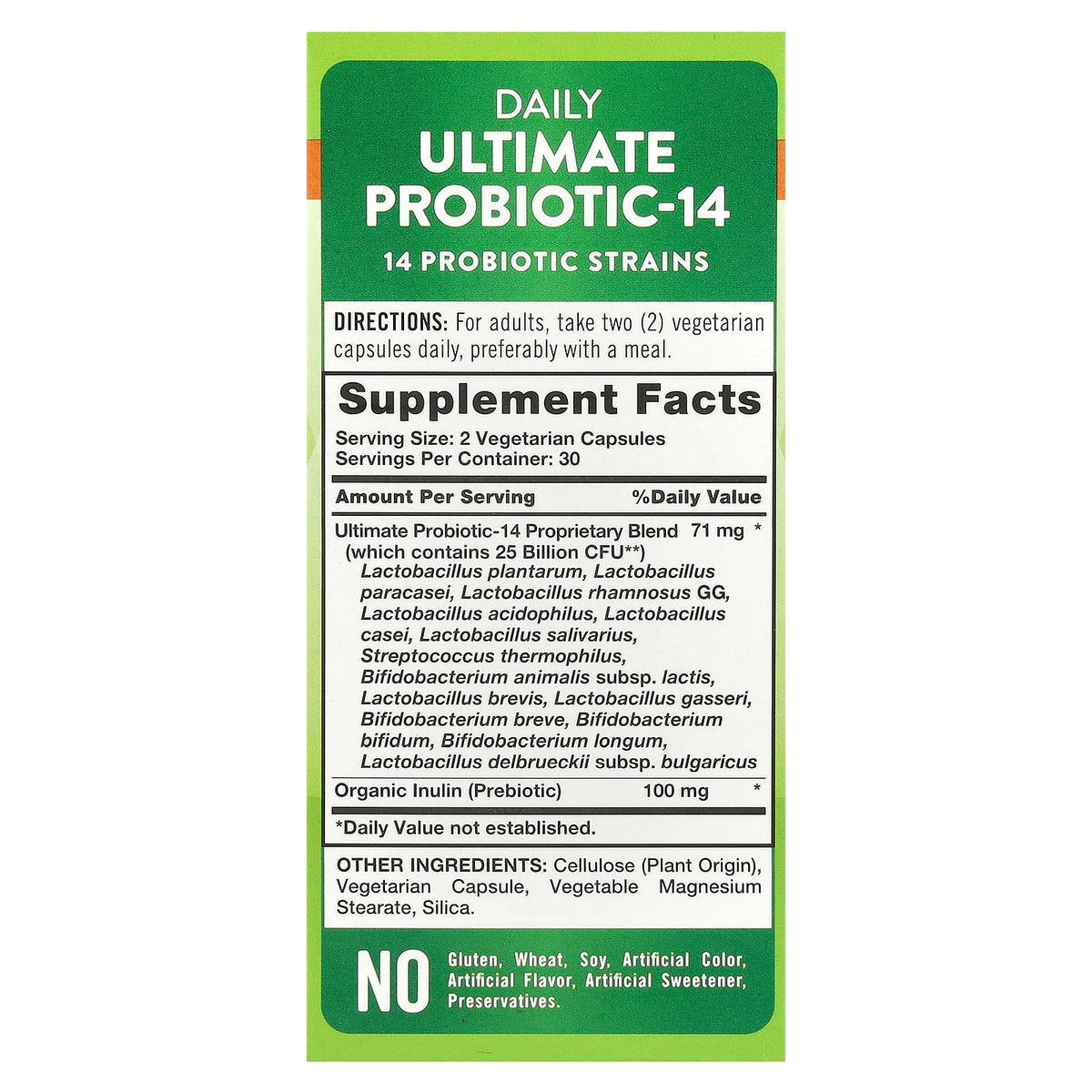 Nature's Truth Daily Ultimate Probiotic-14, 25 Billion CFU, 60 Capsules — alternate product view